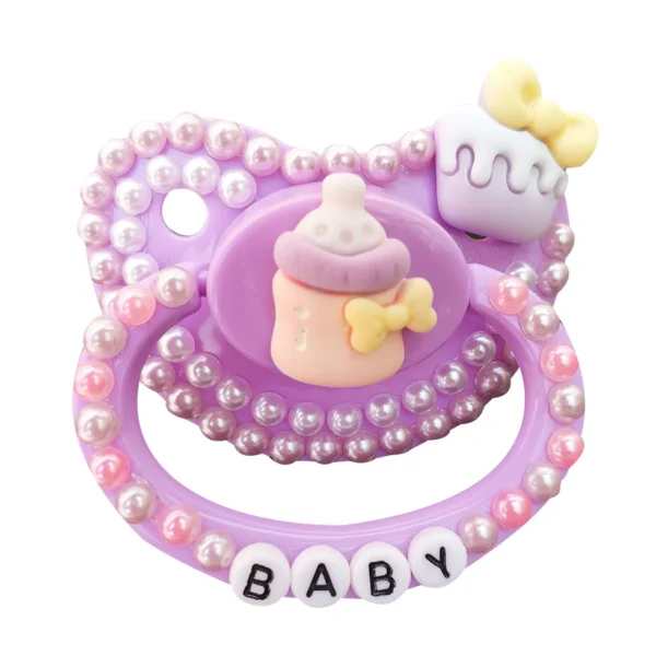 Pink Bottle Pacifier Handmade
