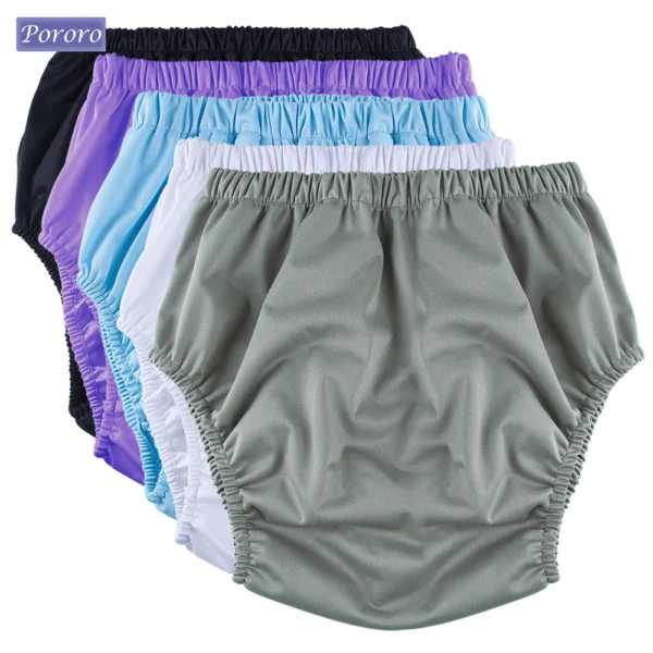 2 Stuks Zachte Tpu Volwassen Luierhoes Hoge Taille Effen Kleur Incontinentie Slips Voor Tieners & Volwassenen Wasbare Herbruikbare Luier Co