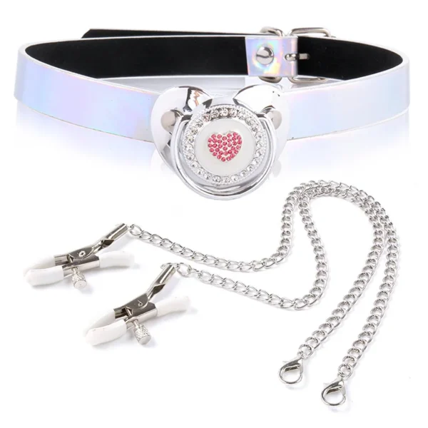 Silver Pacifier gag with clippers