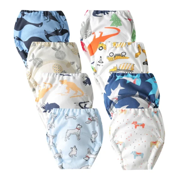8 pcs/6 pcs Wasbare Baby Zindelijkheidstraining Broek Herbruikbare Wc Trainer Panty Herbruikbare Doek Luier Nappy Changing ondergoed Slips